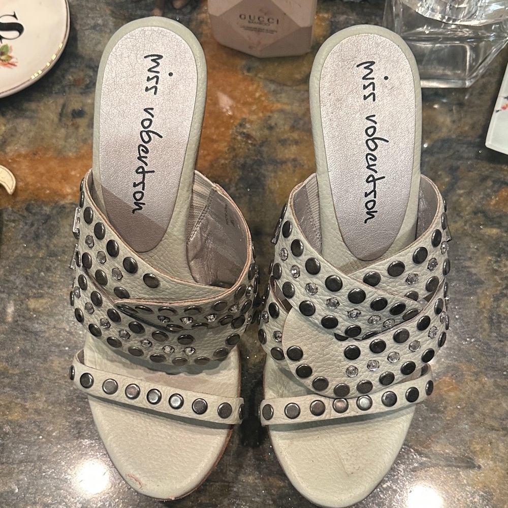 White Studded Women's Sandals